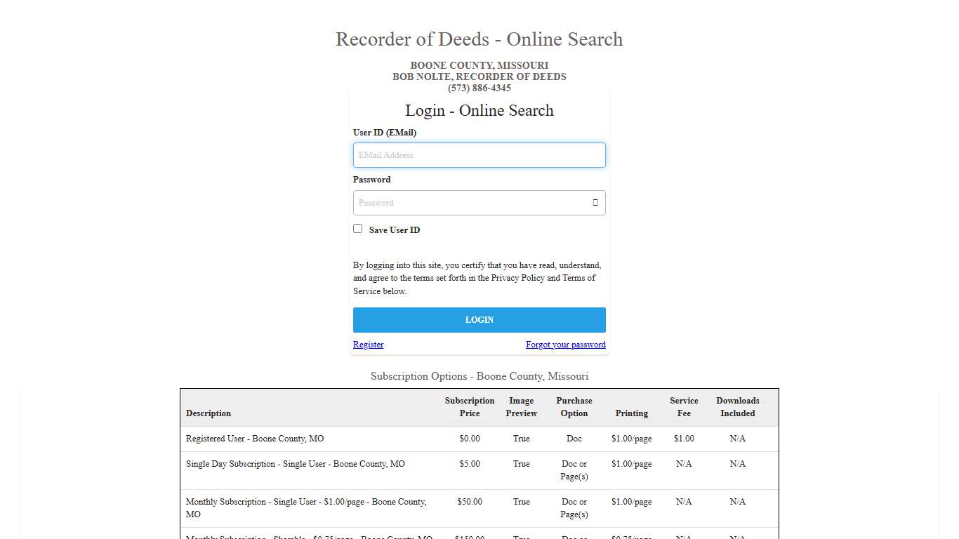 iRecord Search - Boone County, Missouri